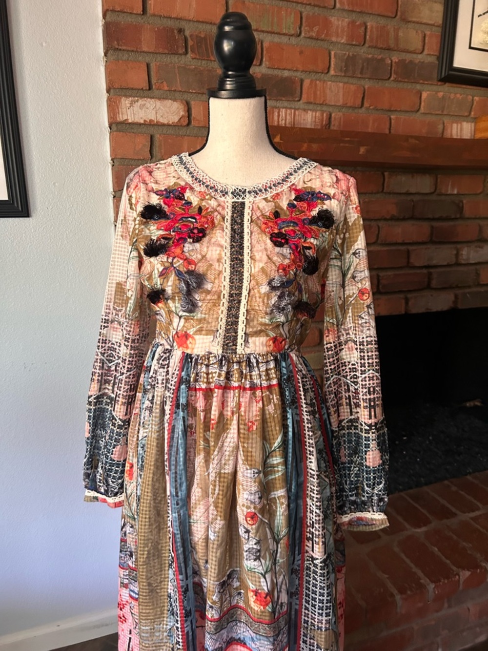 Anthropologie Bhanuni by Jyoti Dorais Bohemian Maxi Dress Sz S - Picture 5 of 13